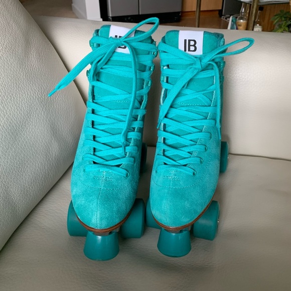 Intentionally Blank Turquoise Ring Skate Suede Roller Skates 39 - Picture 4 of 14